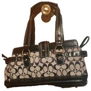 Coach Khaki Signature Legacy Business Tote Bag